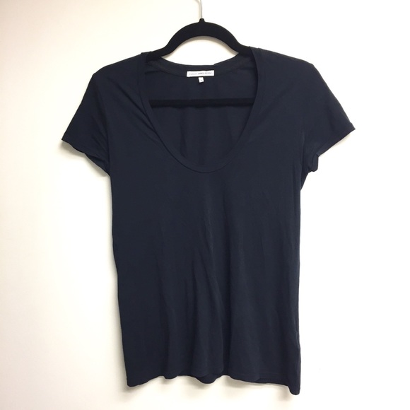James Perse Tops - JAMES PERSE Scoop Neck Short Sleeve Tee Navy S